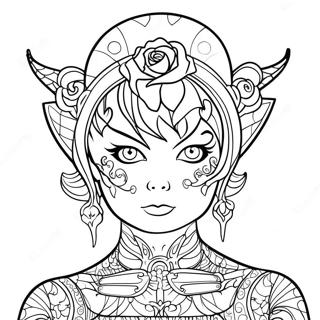 Goth Tattoo Coloring Pages