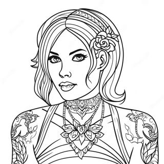 Goth Tattoo Coloring Page 47782-38288