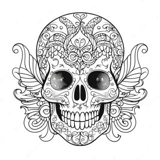 Intricate Gothic Skull Tattoo Coloring Page 47783-38298