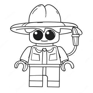 Funny Lego Person With Hat Coloring Page 47793-38301