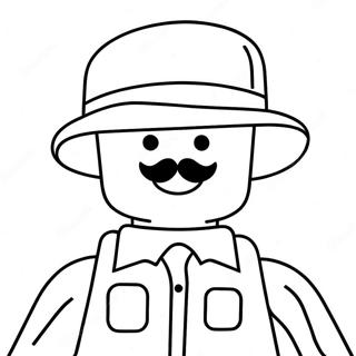 Funny Lego Person With Hat Coloring Page 47793-38302