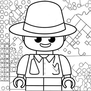 Funny Lego Person With Hat Coloring Page 47793-38303