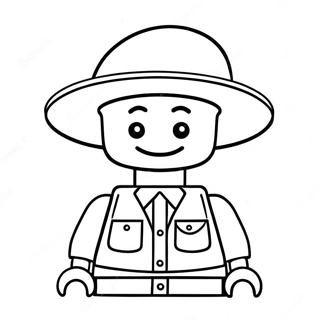 Funny Lego Person With Hat Coloring Page 47793-38304