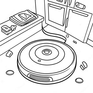 Roomba Robot Cleaning Coloring Page 47812-38315