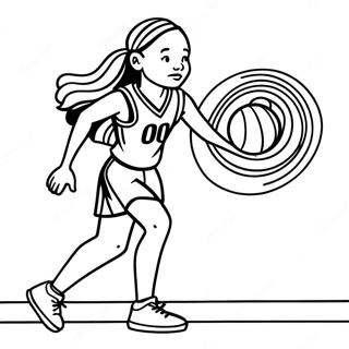 Girl Basketball Player Dribbling Coloring Page 47822-38323