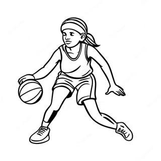 Girl Basketball Player Dribbling Coloring Page 47822-38324