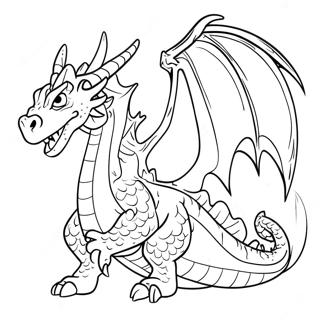 Ferocious Fire Breathing Dragon Coloring Page 4782-3993