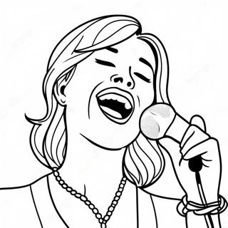 Energetic Pop Music Star Singing Coloring Page 47853-38346