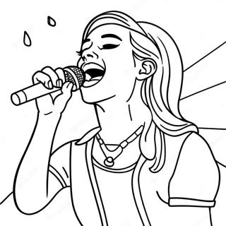 Energetic Pop Music Star Singing Coloring Page 47853-38347