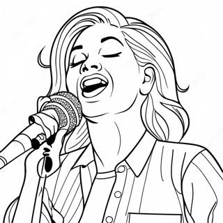 Energetic Pop Music Star Singing Coloring Page 47853-38348