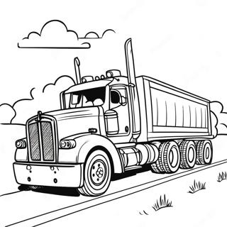 Big Flatbed Truck On The Road Coloring Page 47893-38374