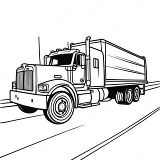 Big Flatbed Truck On The Road Coloring Page 47893-38375