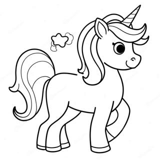 Cute Pegacorn With Rainbow Mane Coloring Page 47903-38389