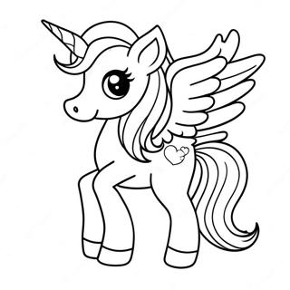 Cute Pegacorn With Rainbow Mane Coloring Page 47903-38390