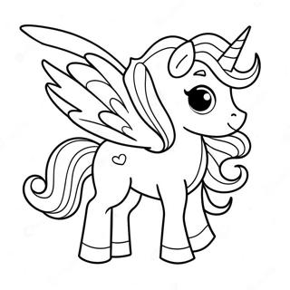 Cute Pegacorn With Rainbow Mane Coloring Page 47903-38391