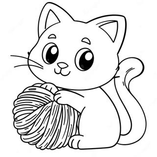 Cute Kitty Softpaws Playing With Yarn Coloring Page 47913-38393