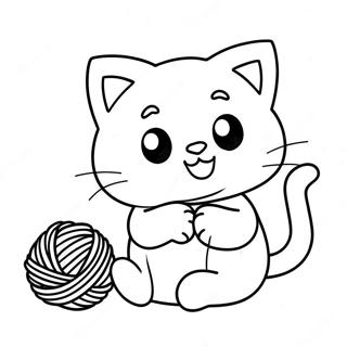 Cute Kitty Softpaws Playing With Yarn Coloring Page 47913-38394