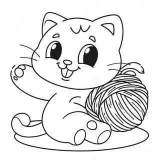 Cute Kitty Softpaws Playing With Yarn Coloring Page 47913-38396