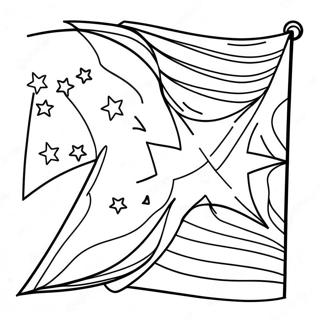 Colorful Christian Flag With Stars Coloring Page 47923-38401