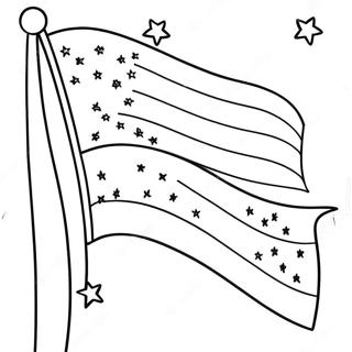 Colorful Christian Flag With Stars Coloring Page 47923-38403