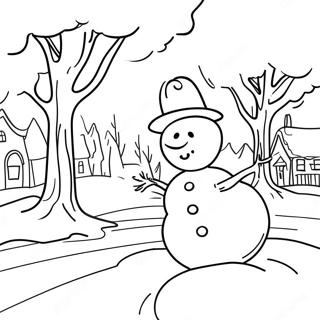 Charming Frosty Winter Scene Coloring Page 4792-4002