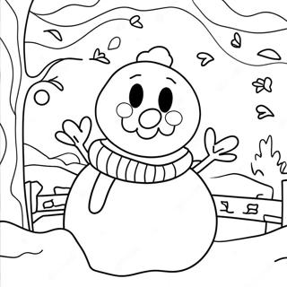 Charming Frosty Winter Scene Coloring Page 4792-4003