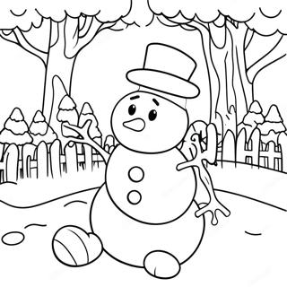 Charming Frosty Winter Scene Coloring Page 4792-4004