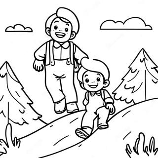 Jack And Jill Climbing The Hill Coloring Page 47932-38407