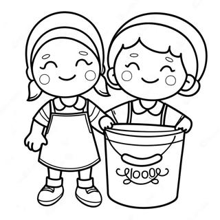 Jack And Jill With A Colorful Bucket Coloring Page 47933-38413