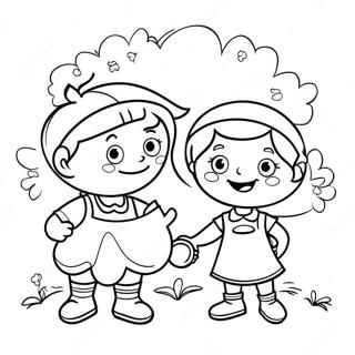 Jack And Jill With A Colorful Bucket Coloring Page 47933-38414