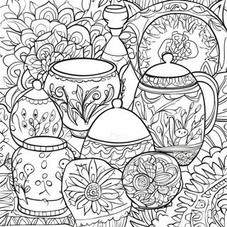 Vibrant Mexican Talavera Pottery Coloring Page 47943-38418