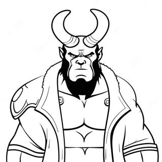 Hellboy With His Iconic Horns Coloring Page 47983-38450