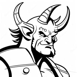 Hellboy With His Iconic Horns Coloring Page 47983-38451