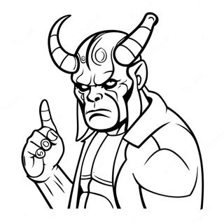 Hellboy With His Iconic Horns Coloring Page 47983-38452