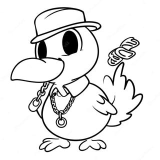 Gangster Tweety Bird With A Gold Chain Coloring Page 48003-38468