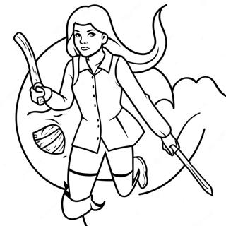 Ginny Weasley In Quidditch Uniform Coloring Page 48013-38479