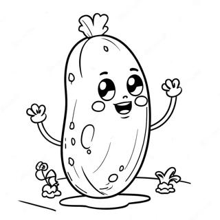 Cute Pickle Character Coloring Page 48022-38475