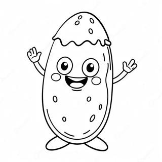 Cute Pickle Character Coloring Page 48022-38476