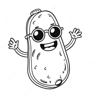 Funny Pickle With Sunglasses Coloring Page 48023-38481