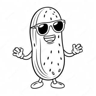 Funny Pickle With Sunglasses Coloring Page 48023-38484