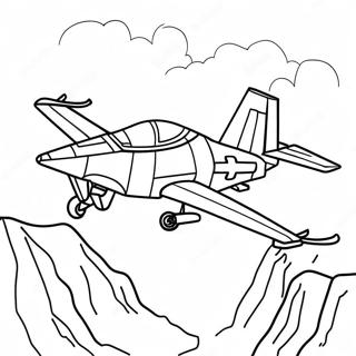 A10 Warthog Flying Over Mountains Coloring Page 48033-38497