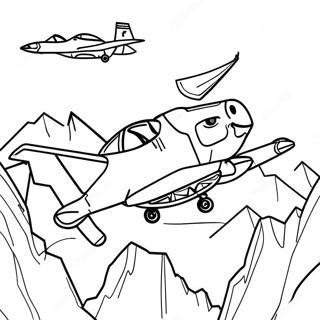 A10 Warthog Flying Over Mountains Coloring Page 48033-38498