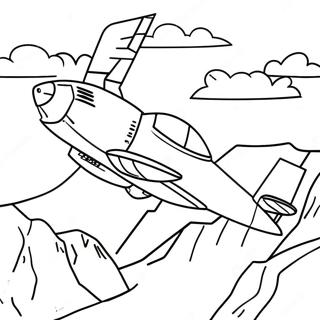 A10 Warthog Flying Over Mountains Coloring Page 48033-38499