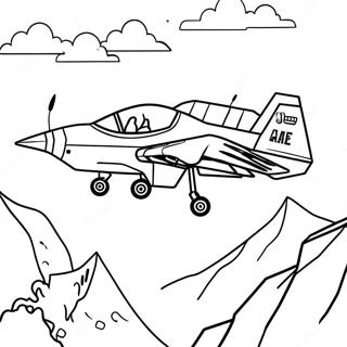 A10 Warthog Flying Over Mountains Coloring Page 48033-38500