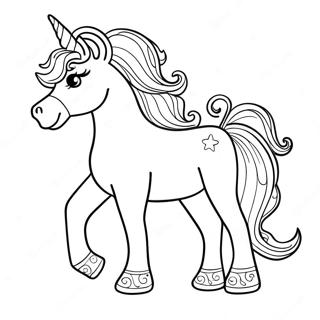 Afro Unicorn Coloring Page 48042-38491