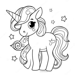 Sparkly Afro Unicorn Coloring Page 48043-38494