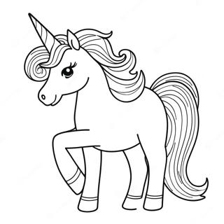 Sparkly Afro Unicorn Coloring Page 48043-38495