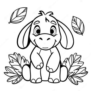 Eeyore With Colorful Leaves Coloring Page 48053-38508