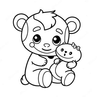 Cute Scrap Baby With Teddy Bear Coloring Page 48063-38513