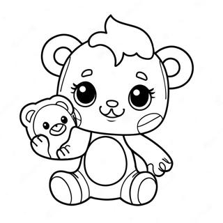 Cute Scrap Baby With Teddy Bear Coloring Page 48063-38515